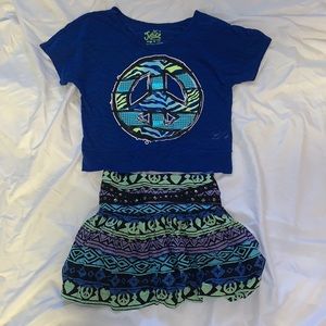 Peace sign justice skirt and shirt set